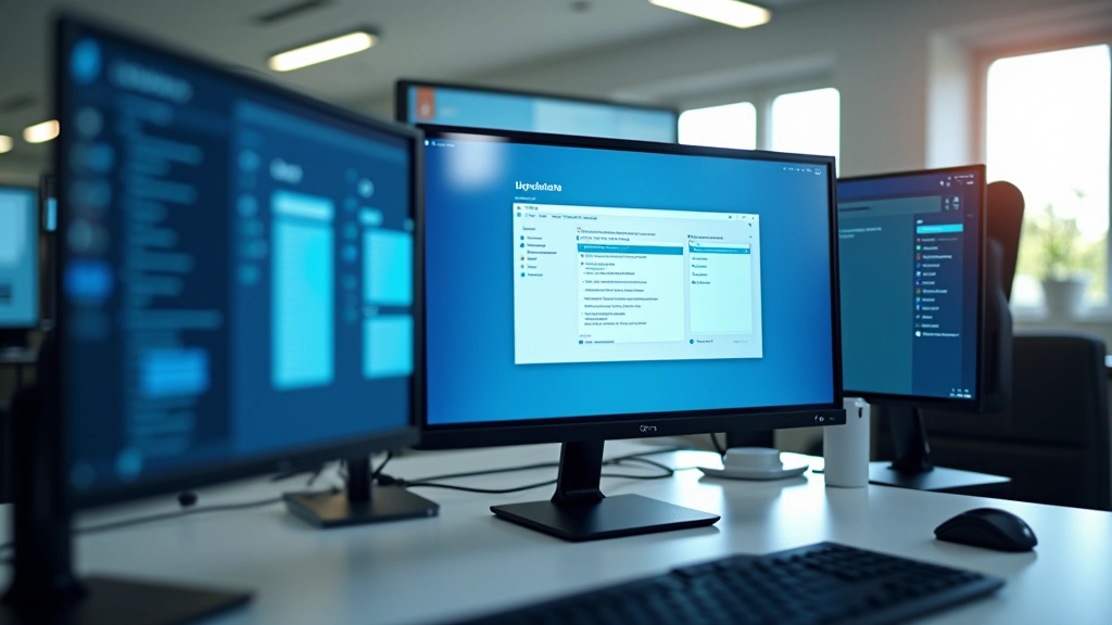 Ambiente di lavoro moderno per la gestione degli aggiornamenti di sistema